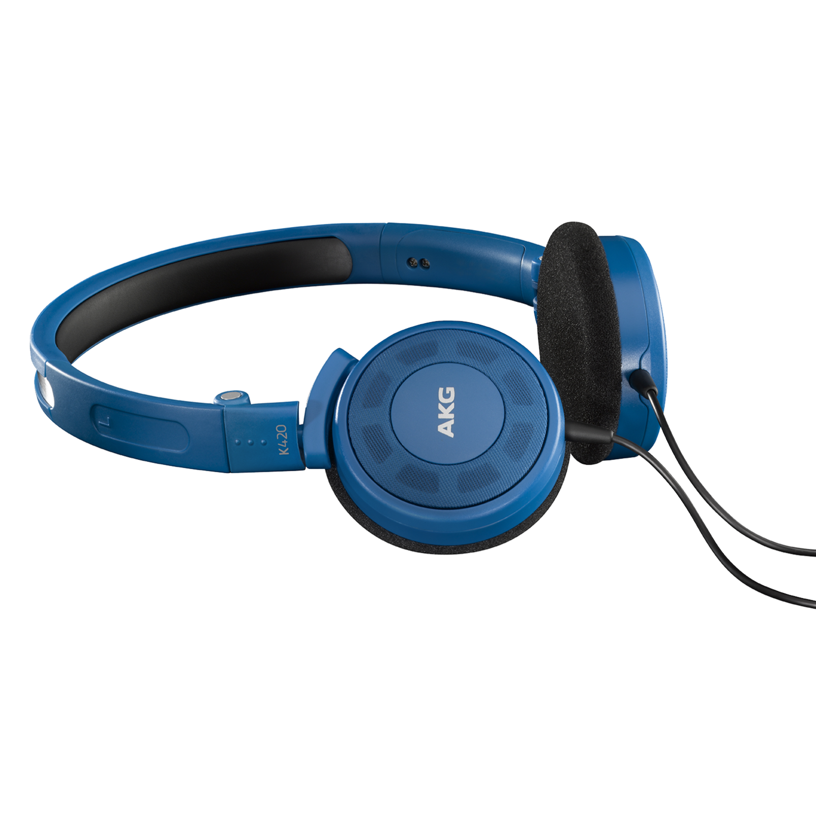 K420 - Blue - Easy foldable on-ear headphones with comfortable fit. - Hero